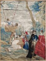 Aubusson, XVIIIe siècle 
dans la suite d'Antoine Watteau (Français, 1684-1721)...